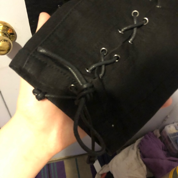Black pants london jean string on front size 10 - Picture 3 of 4